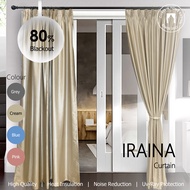 CurtainHomeDesign | Ready Made Curtain !!! Siap Jahit Langsir Iraina Warna Dark Grey/ Cream / Biru d