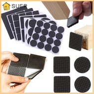 SUER 1/4/9/16PCS Floor Protectors Self Adhesive Black Foam Square Round Table Feet Covers