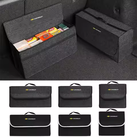 Car Logo Trunk Storage Box Large Capacity Tool Organiser Bag Accessories For Chevrolet Colorado Cruz