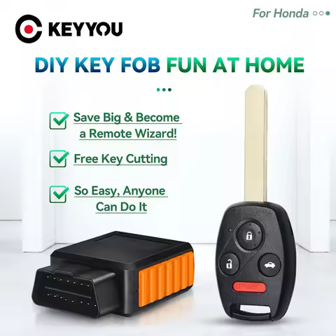 KEYYOU For Honda Civic LX Odyssey N5F-S0084A FSK Fob 2+1 3+1 Buttons Program DIY OBD Remote Key 433M