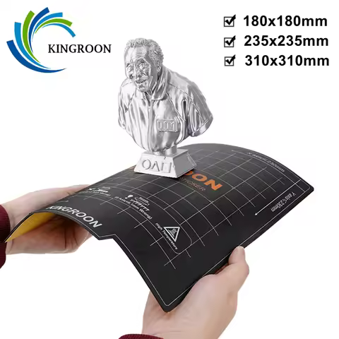 KINGROON 3D Printer Heatbed A+B Flexible Magnetic Sheet 180x180/235x235mm Magnet Build Plate For KP3