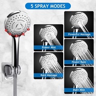 Hot Sale Stainless Steel Supercharged Shower Head Top Spray Shower Nozzle Five Functions Hand Held Shower Set Combinatio