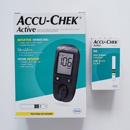 ACCU CHEK Active Blood Glucose Meter Monitor kit with 50 active test sheets