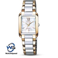 Citizen EW5556-87D Analog Eco Drive Silver Dial Two-Tone Square Dial Stainless Steel Ladies / Womens Watch