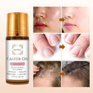 Cold Pressed Castor Oil Rollerball 50ml - Hexane-Free Multi-Purpose Oil for Face, Body, Hair & Nails