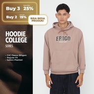Erigo Hoodie College Zetsu Khaki - Hoodie Jumper Fleece Unisex