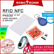 NFC RFID Reader Module PN532 V3 (13.56MHz) w Antenna, Compatible Arduino / Raspberry Pi