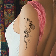 1 Piece Of Halloween Temporary Tattoo Stickers, Retro Dark Snake Pattern Rose Temporary Tattoo Stick