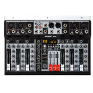BOMGE KV4/6 Channel Audio Interface Soundboard Mixer 16-Bit DSP DJ Reverb Audio Reverb Effect + 48V