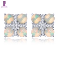 New Jewelry Leroy Jewelry Pure 1.1 Carat Solid 925 Sterling Silver Earrings Original Natural Opal Ea