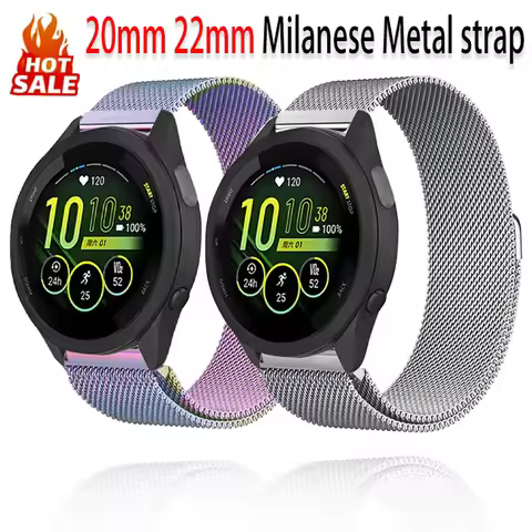 20mm 22mm Milanese Metal strap For Garmin Forerunner 165 55 645 265 965 255/Active 5/Vivoactive brac
