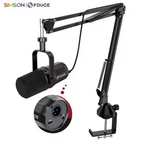 FDUCE SL40+ USB/XLR Dynamic Microphone Kit With Arm Stand/Built-in Headset Output / Sound Insulation