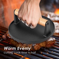 Round Shape Cast Iron Steak Plate Meat Press Tool Grill Meat Squid Fried Steak Barbecue Meat pressin