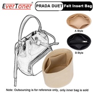 EverToner Felt Insert Bag Organizer for Prada Duet Re-Nylon Bucket Bag Makeup Handbag Organizer Inne