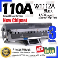 3x Compatible For H* W1112A 110A W1112X 110X W1110A Laserjet 108 108A 108w H* MFP 136a MFP 136w H*11