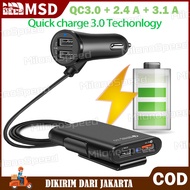 (Dikirim Dari Jakarta) Charger Mobil 4 Port USB 2 Port USB Lighter Mobil Charger Pengisian Super Cep