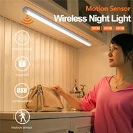 Vimite 20/30/50CM LED ไฟตู้เสื้อผ้าไฟเซนเซอร์คน โคมไฟกลางคืน Night Light โคมไฟชาร์จได้ Magnetic Cabinet Lights Wardrobe Lamp for Kitchen Room Bedside Stair Step Corridor Home Warm White
