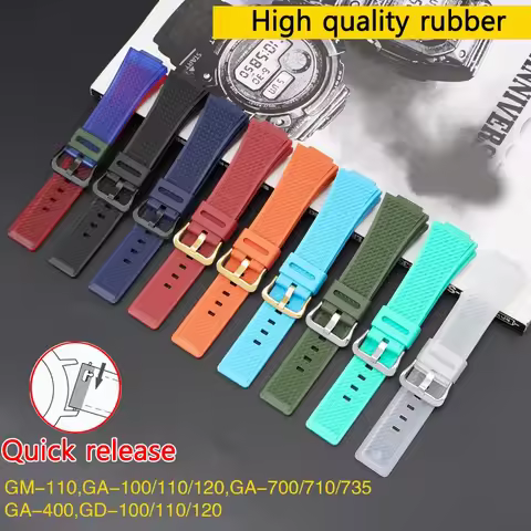 Strap for Casio G-SHOCK GM-110 GA-100/110/120 400 GA-700 800 GD-100 GAL-100 GW-8900 Replace Silicone