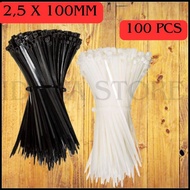 Cable ties 2.5x100mm white black/ 1 Pack contains 100PCS RaceNi Brand