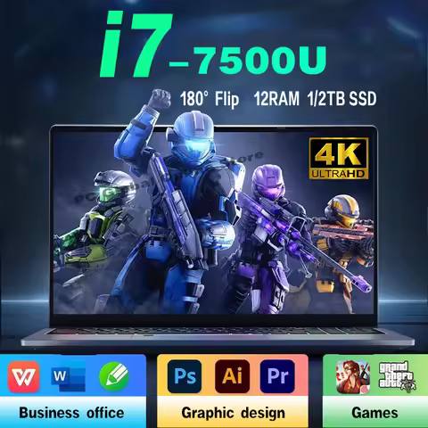 14.1 inch Portable Core i7-7500U Windows 11 Pro Business office Notebook Computer Laptop 12GB RAM 1T