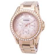 [Creationwatches] Fossil Riley Multifunction Crystal Rose Gold ES2811 Women's Watch