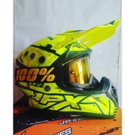 JPX X20 YELOW/ HELMET JPX ADULT CROSS HELMET + 100% GOGGLES