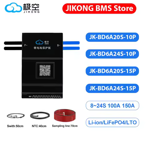 JIKONG JK-B6A 20/24S-10/15P Smart BMS 8S-24S Li-ion Lifepo4 LTO Battery100/150A Balance Current Appl
