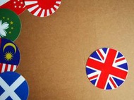 【國旗商品創意館】英國旗圓形登機箱貼紙&amp;#65295;抗UV防水&amp;#65295;UK&amp;#65295;世界多國款可收集和客製