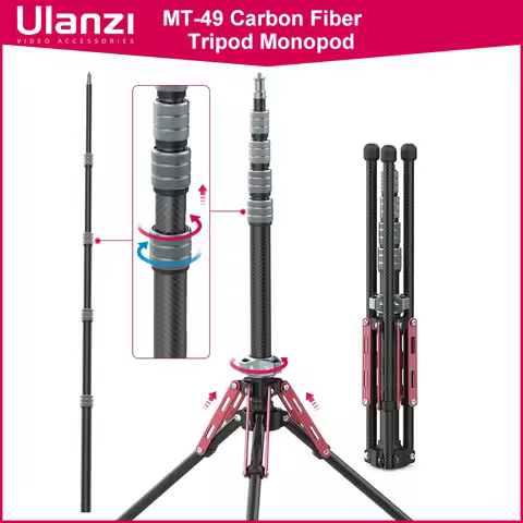 Ulanzi MT-49 Carbon Fiber Tripod Monopod With Detachable Bottom Bracket Balance Bar lightweight Outd