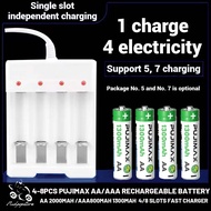 【Ready】4/8PCS AA 2000mAh /AAA800mAh 1300mAh  4/8 Slots Fast Charger  AA /AAA USB /UK plug CHARGER) N