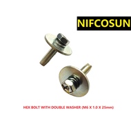 HEX BOLT WITH DOUBLE WASHER (M6 x 1.0 x 25mm)