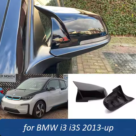 2pcs M Look Auto Car Rear View Side Mirror Cover Trim for BMW I3 I3S I 3 Series 2013 2014 2015 Carbo