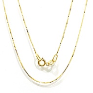 Princely สร้อยคอทองคำแท้ 18เคนำเข้าจากอิตาลีรุ่นBoxChainSของแท้100%มีบัตรรับประกัน