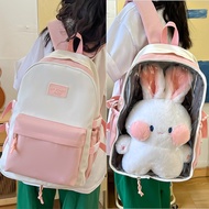 Doll Backpack, Japanese Style Ita Bag Transparent PVC Ita Backpack, Large Capacity Student School Ba