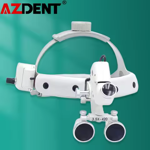 Azdent Dental Surgical LED Headlight Headband Binocular Loupes Brightness Spot Ajustable Headlamp