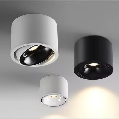 Ultra Thin Circular LED Downlight Adjustable Angle Household Ceiling Light 7W 10W 15W 18W Anti Glare