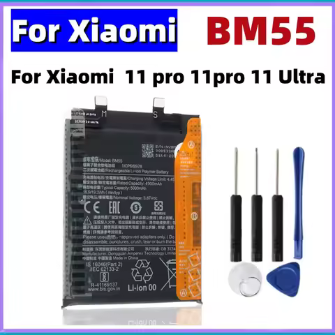 BM55 High Quality Battery 5000mAh For Xiaomi Mi 11 pro 11pro 11 Ultra BM55 Battery + Free Tools