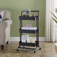 3 Tier Iron Trolley Multipurpose 3-Tier Push Rack