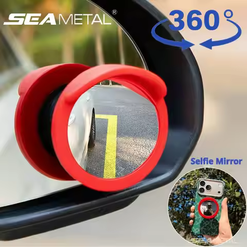 SEAMETAL Car Rearview Mirror Blind Mirrors Phone Holder Selfie Mirror Strong Adhere Angle Adjustable