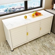 Kitchen with rock slab dining side storage cabinets and multifunctional storage cabinets  appliances