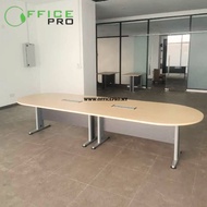 12 FT Oval Shape Meeting Table With Metal J Leg Conference Table 会议桌 | OFFICEPRO | TIB 36