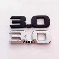 1 x ABS Black 3.0 Letter Car Auto Rear Emblem Badge Decal Sticker Replacement Output 3.0