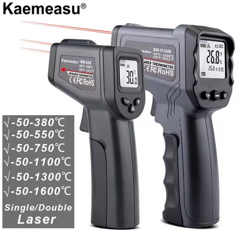 Digital Infrared Thermometer-50~380/550/1100/1300/1600 Laser Non-Contact Pizza BBQ Grill HVAC Engine