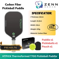 HTPICK ThermoForce T700 Carbon Fiber 16mm Hot Press Pickleball Paddle PP Honeycomb Core USAPA Approv