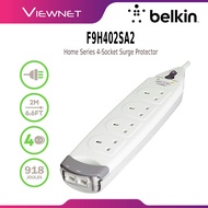BELKIN F9H402SA2 4 UK PLUGS EXTENSION SOCKET SURGE PROTECTOR  F9H402SA2M WITH AV PORT & SIRIM CERTIF