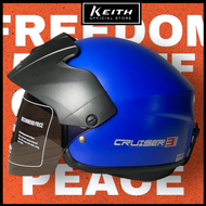 KEITH Cruiser 3 Half Helmet - Blue [SIRIM Certified]