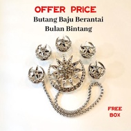 Butang Baju Melayu Berantai | Butang Baju Melayu Berantai Bulan Bintang