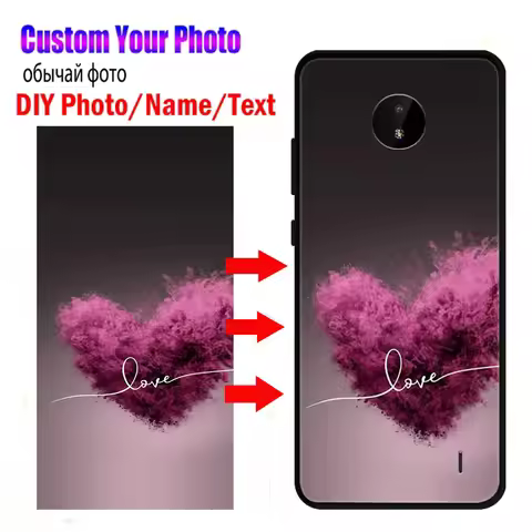 Custom Photo Phone Cases for Nokia C20 Black Cover DIY Texts Name Design For Nokia C30 C21 G50 G20 X