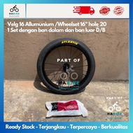Aluminum Rims 1 Set With Inner and Outer Tires Size 16x1.75" Wheelset 16" Alloy full Set Ready to Us