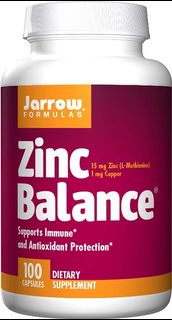 Jarrow Formulas Zinc 鋅片15毫克，100 粒